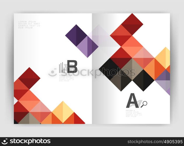 Minimalistic square brochure or leaflet business template, abstract background