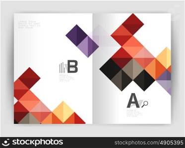 Minimalistic square brochure or leaflet business template, abstract background