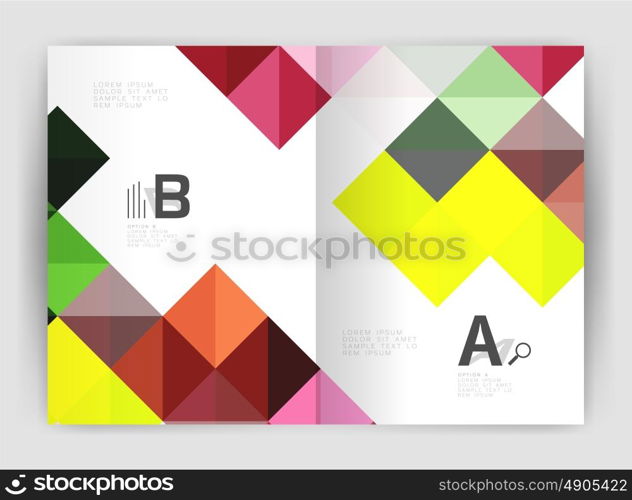 Minimalistic square brochure or leaflet business template, abstract background