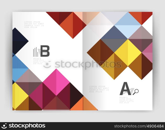 Minimalistic square brochure or leaflet business template. Minimalistic square brochure or leaflet business template, abstract background