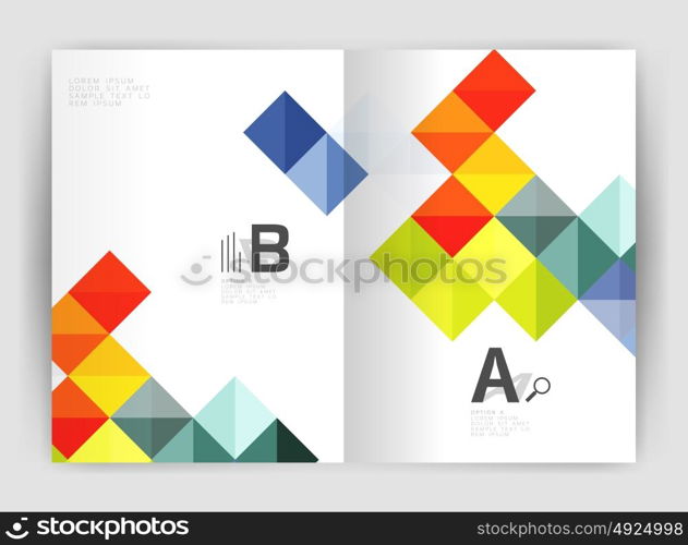 Minimalistic square brochure or leaflet business template. Minimalistic square brochure or leaflet business template, abstract background