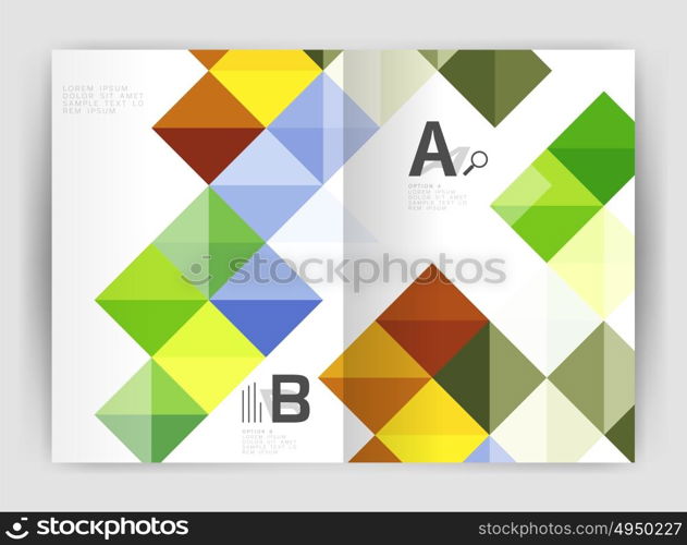 Minimalistic square brochure or leaflet business template. Minimalistic square brochure or leaflet business template, abstract background