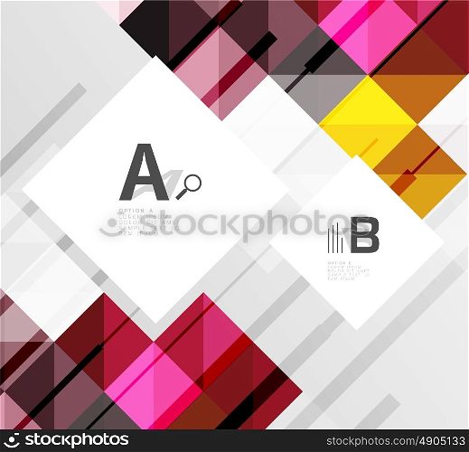 Minimalistic square shapes abstract background. Vector template background for print workflow layout, diagram, number options or web design banner