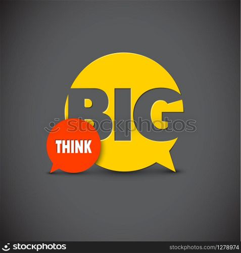 Minimalistic text lettering of an inspirational saying Think big