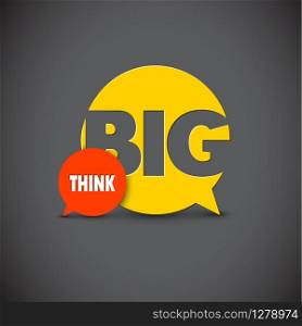 Minimalistic text lettering of an inspirational saying Think big