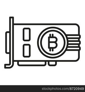 Mining card icon outline vector. Crypto money. Finance payment. Mining card icon outline vector. Crypto money