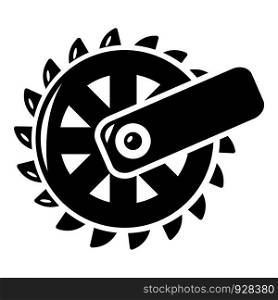 Mining cutting wheel icon . Simple illustration of mining cutting wheel vector icon for web design isolated on white background. Mining cutting wheel icon , simple style
