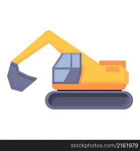 Mining excavator icon cartoon vector. Work mine. Construction work. Mining excavator icon cartoon vector. Work mine