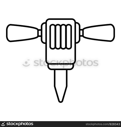 Mining hammer drill icon. Outline illustration of mining hammer drill vector icon for web design isolated on white background. Mining hammer drill icon , outline style