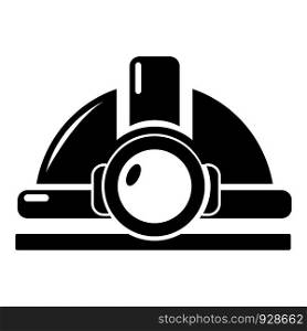 Mining helmet icon . Simple illustration of mining helmet vector icon for web design isolated on white background. Mining helmet icon , simple style