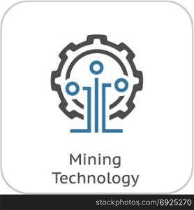 Mining Technology Icon.. Mining Technology Icon. Modern computer network technology sign. Digital graphic symbol. Concept design elements.