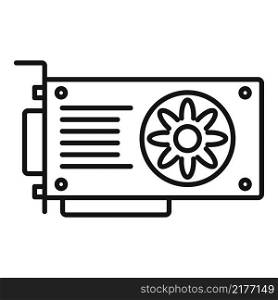 Mining video card icon outline vector. Computer gpu. Pc fan. Mining video card icon outline vector. Computer gpu