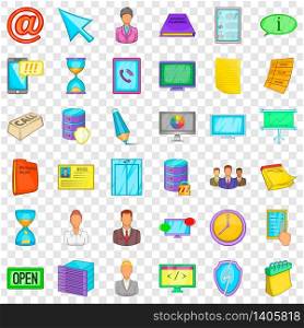 Ministry icons set. Cartoon style of 36 ministry vector icons for web for any design. Ministry icons set, cartoon style