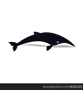 Minke whale icon. Flat illustration of minke whale vector icon for web isolated on white. Minke whale icon, flat style