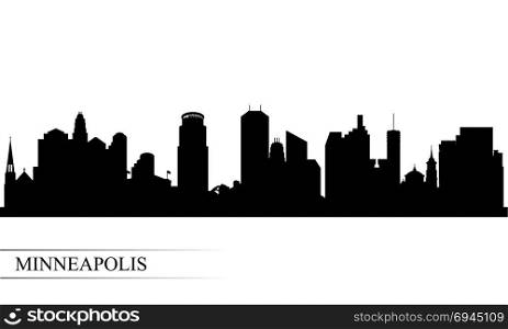 Minneapolis city skyline silhouette background, vector illustration