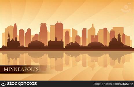Minneapolis city skyline silhouette background, vector illustration