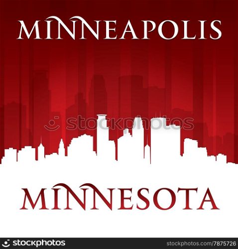 Minneapolis Minnesota city skyline silhouette. Vector illustration