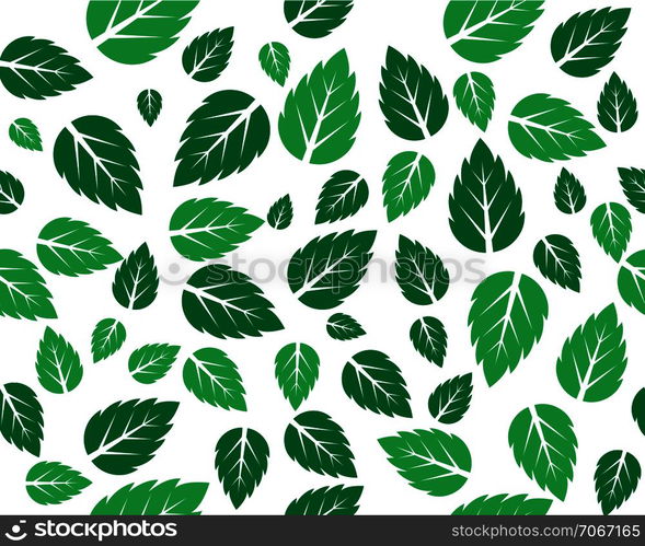 Mint fresh leaves Vector background pattern