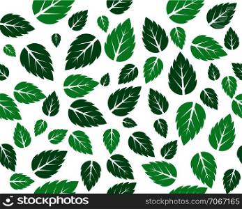 Mint fresh leaves Vector background pattern