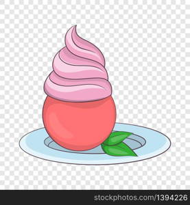 Mint ice cream icon. Cartoon illustration of ice cream vector icon for web design. Mint ice cream icon, cartoon style