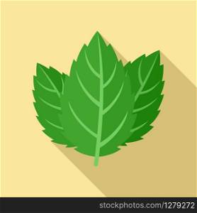 Mint leaf icon. Flat illustration of mint leaf vector icon for web design. Mint leaf icon, flat style
