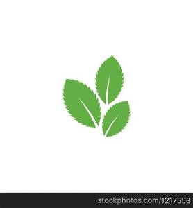 Mint leaf logo illustration vector