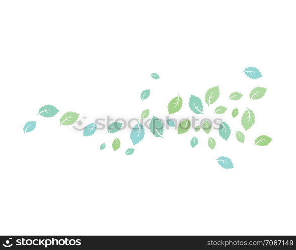 Mint leaves flat vector color icon template