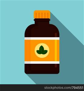 Mint syrup icon. Flat illustration of mint syrup vector icon for web design. Mint syrup icon, flat style