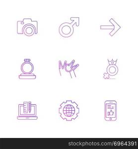 minus , female icon , right , male icon , like, mobile ,setting, ring, laptop, mom,globe,icon, vector, design,  flat,  collection, style, creative,  icons