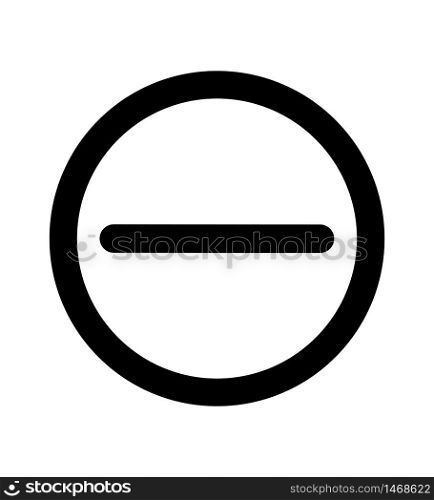 Minus sign icon negative symbol zoom out circles vector illustration isolated on white eps 10. Minus sign icon negative symbol zoom out circles vector illustration isolated on white