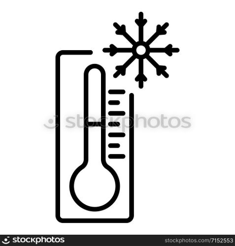 Minus thermometer icon. Outline minus thermometer vector icon for web design isolated on white background. Minus thermometer icon, outline style