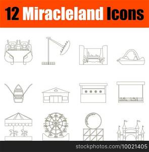 Miracleland Icon Set. Thin Editable Stroke Line Without Filling Design. Vector Illustration.