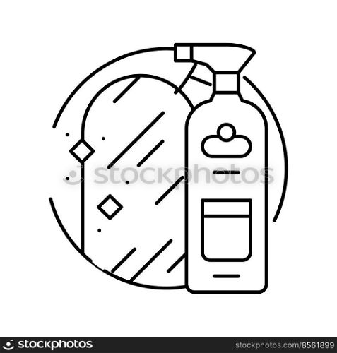 mirror cleaner detergent line icon vector. mirror cleaner detergent sign. isolated contour symbol black illustration. mirror cleaner detergent line icon vector illustration