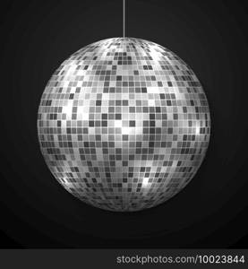 Mirror disco ball isolated. Night Club party design element.. Mirror disco ball isolated.