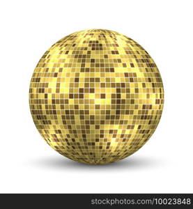 Mirror disco ball isolated. Night Club party design element.. Mirror disco ball isolated.