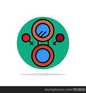 Mirror, Eight, Symbol Abstract Circle Background Flat color Icon