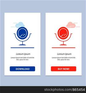 Mirror, Fashion Blue and Red Download and Buy Now web Widget Card Template