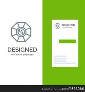 Mirror, FengShui, China, Chinese Grey Logo Design and Business Card Template