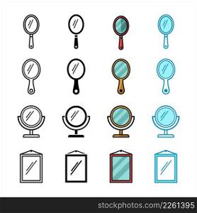 mirror icon set vector design template simple and clean
