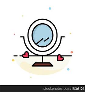 Mirror, Love, Wedding, Heard Abstract Flat Color Icon Template