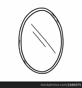 Mirror. Vector doodle illustration. Line icon. Element interior for house.