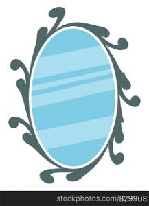 Mirror with decorative frame vector or color illustration