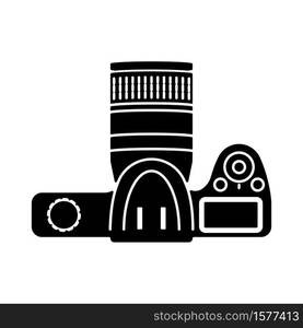 Mirrorless professional digital camera with lens vector