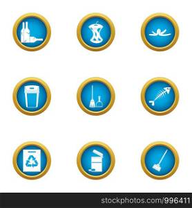 Miscarry icons set. Flat set of 9 miscarry vector icons for web isolated on white background. Miscarry icons set, flat style