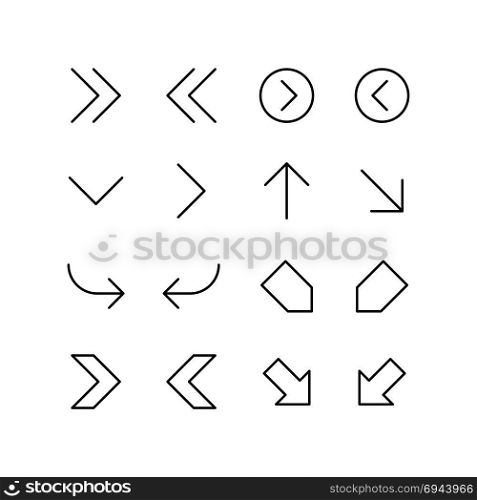 Miscellaneous arrows representing sign and symbols