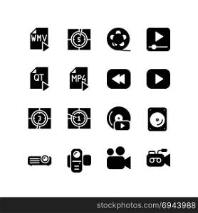 Miscellaneous icon set of multimedia and video formats