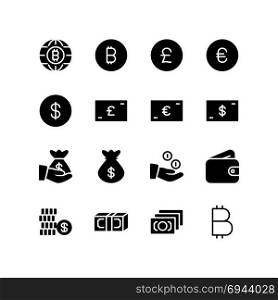 Miscellaneous set of money and currency icons