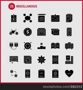 Miscellaneous Solid Glyph Icons Set For Infographics, Mobile UX/UI Kit And Print Design. Include: Cog, Gear, Settings, Setting, Coin, Dollar, Money, Bag, Icon Set - Vector