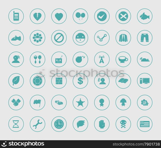 miscellaneous symbol icon set circle frame for web and mobile #02