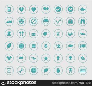 miscellaneous symbol icon set circle frame for web and mobile #02